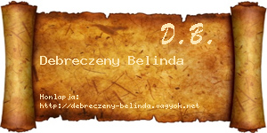 Debreczeny Belinda névjegykártya
