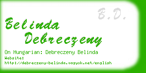 belinda debreczeny business card